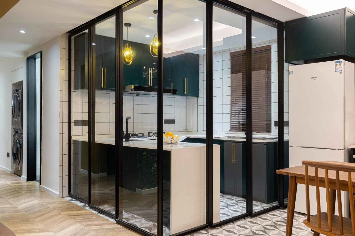kitchen glass partition wall