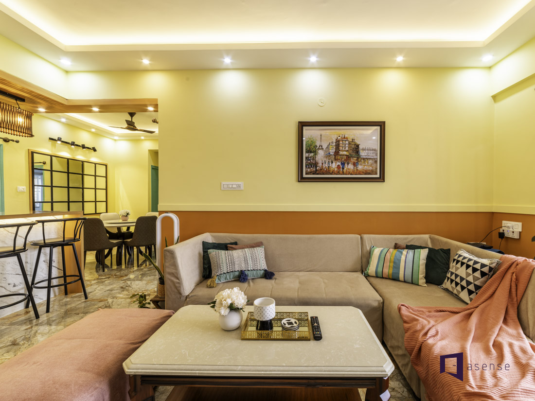  two colour combination for living room walls