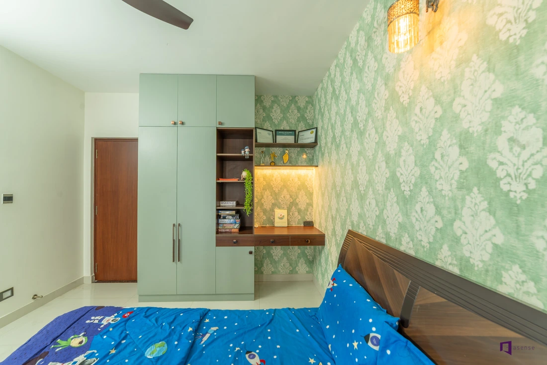  modern wardrobe with study table design