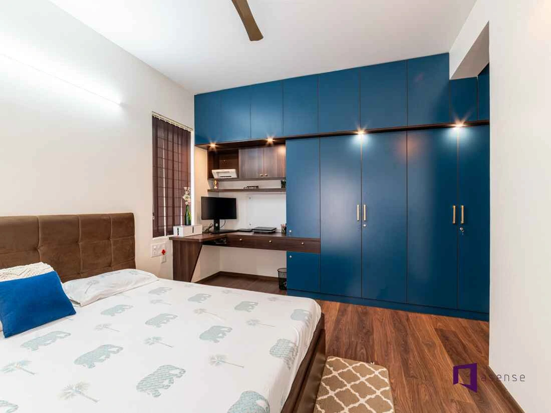 modern wardrobe with study table design