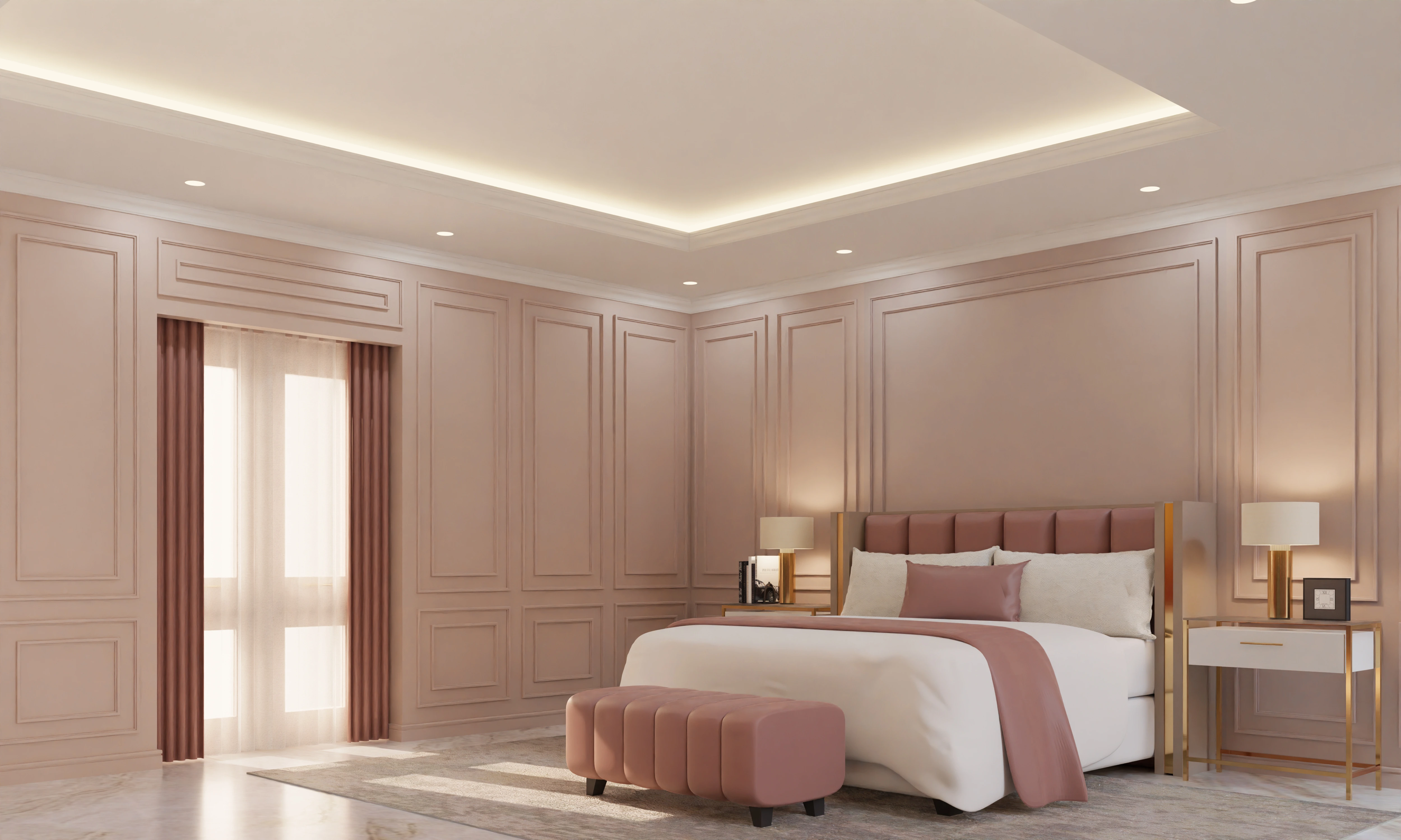 Modern Bedroom Ceiling Design Ideas Using PVC Panels