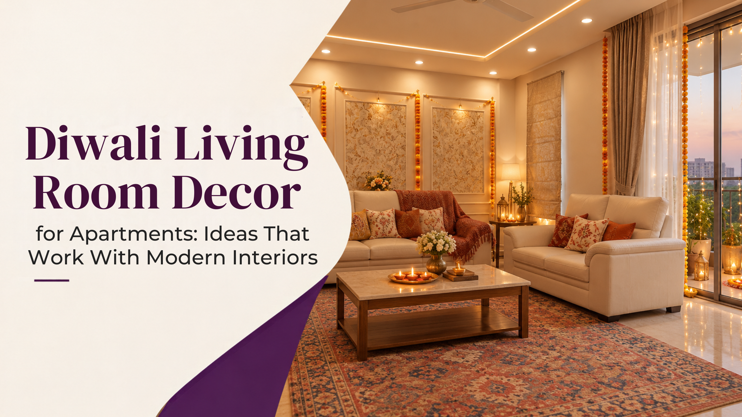 Diwali Decoration Ideas for a Modern Living Room in Bangalore