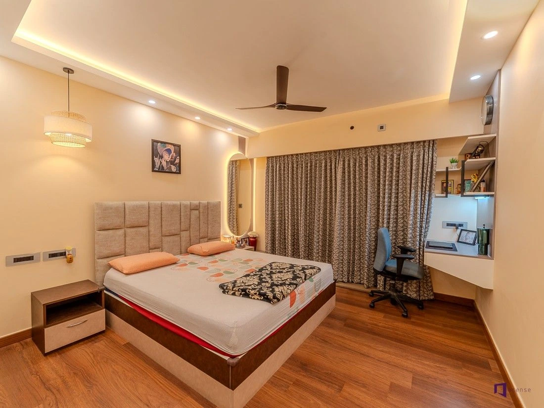 Luxury master bedroom interiors for villas in Bangalore
