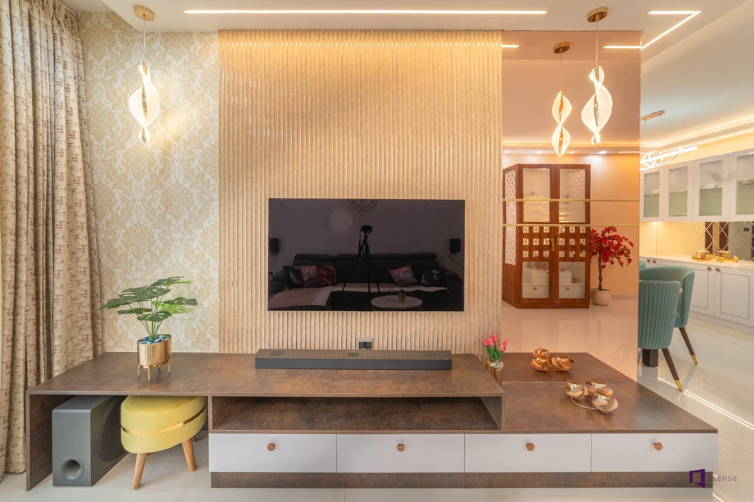 TV Cabinet Design With Showcase for Living Room