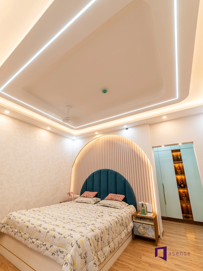 Asense Modern POP False Ceiling Patterns to Enhance Your Bedroom Ambience