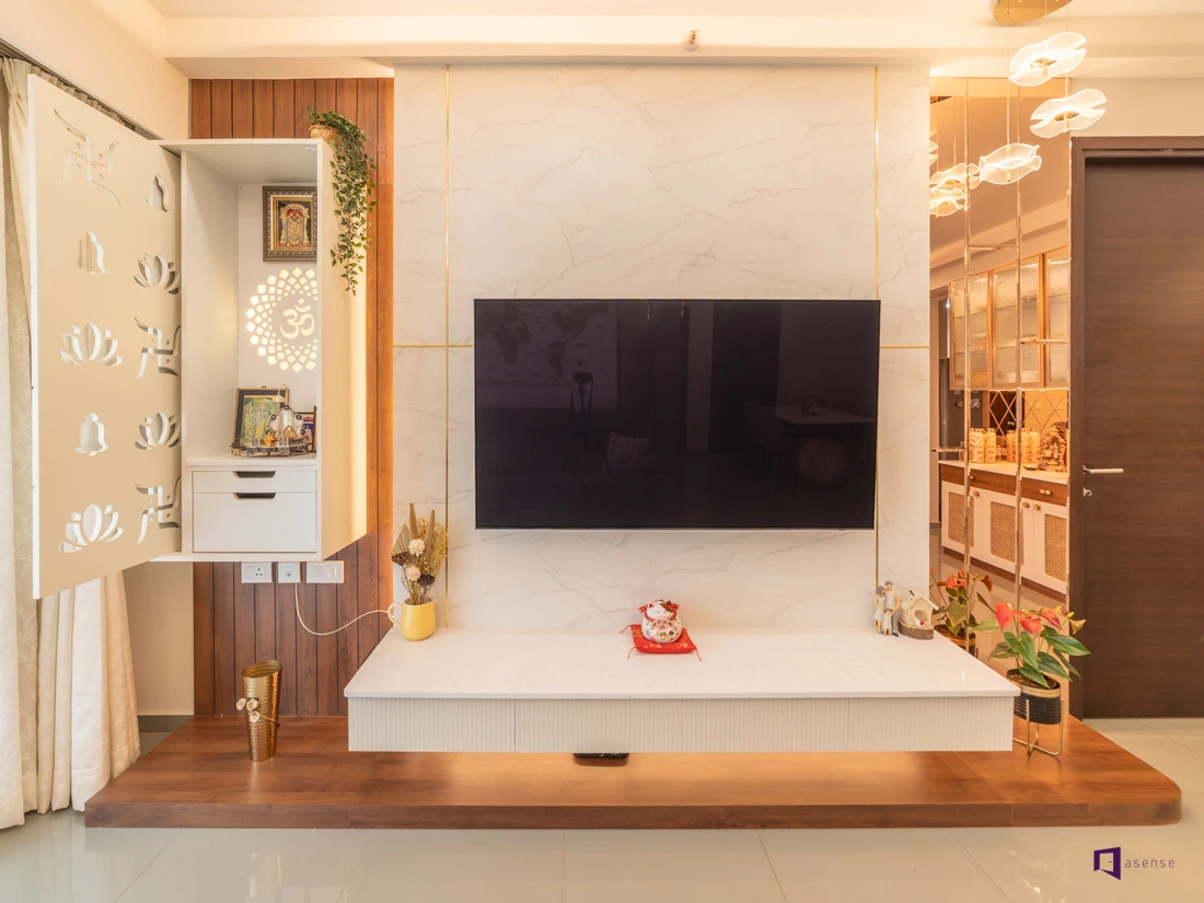 TV Unit Design Idea for Rich Luxury Living Room