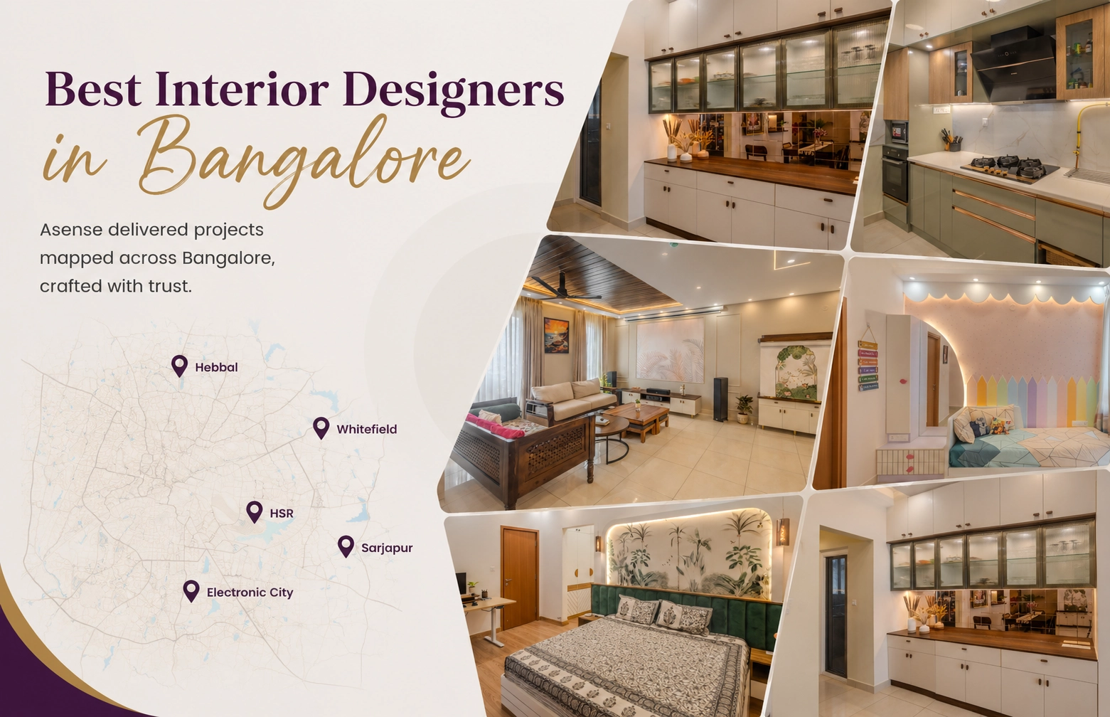 Best Interior Designers in Bangalore by Locality: Whitefield, Sarjapur, HSR, Hebbal, and Electronic City